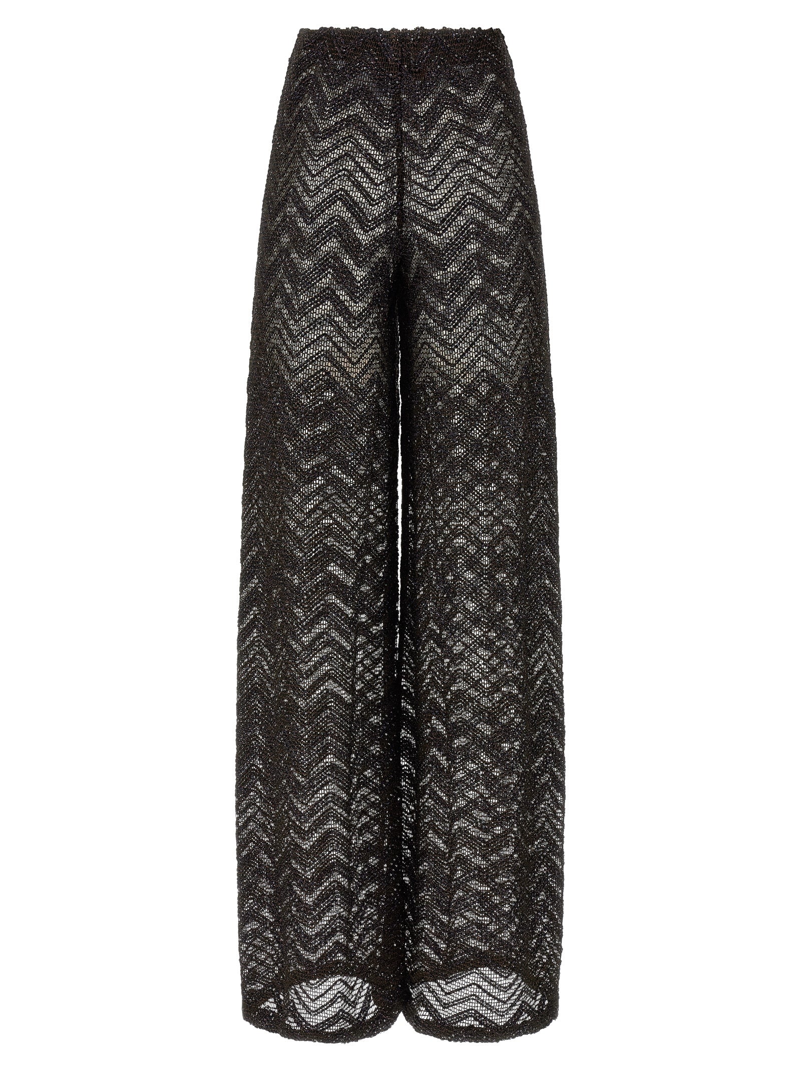 Brown Viscose Flared Pants