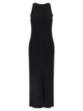 Black Viscose Long Dress