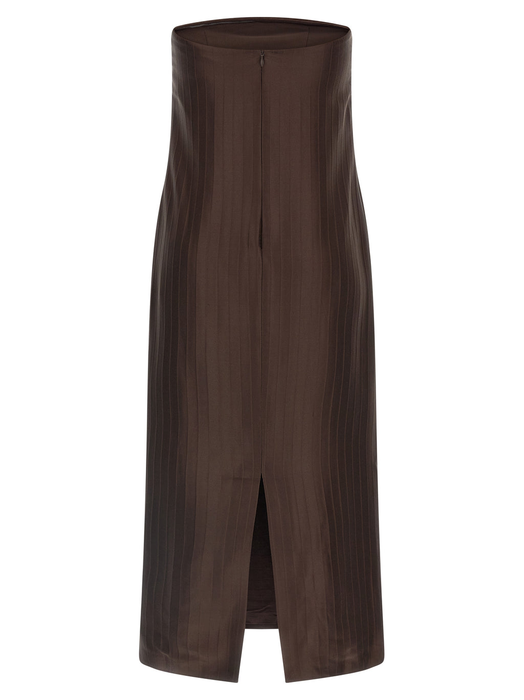 Brown Viscose Midi Dress