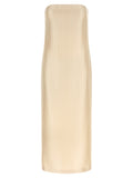 Beige Viscose Midi Dress