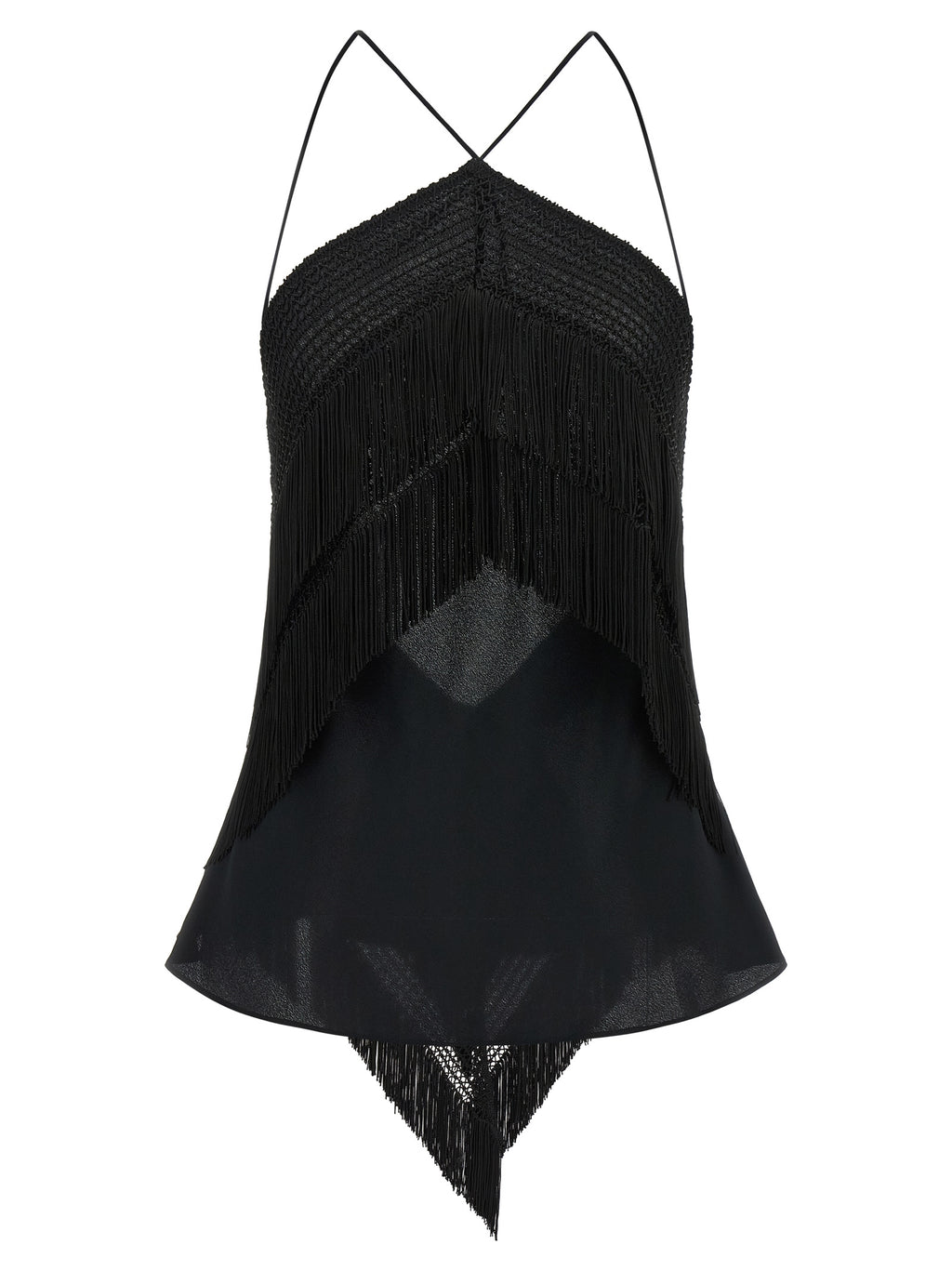 Black Acetate Tank Tops