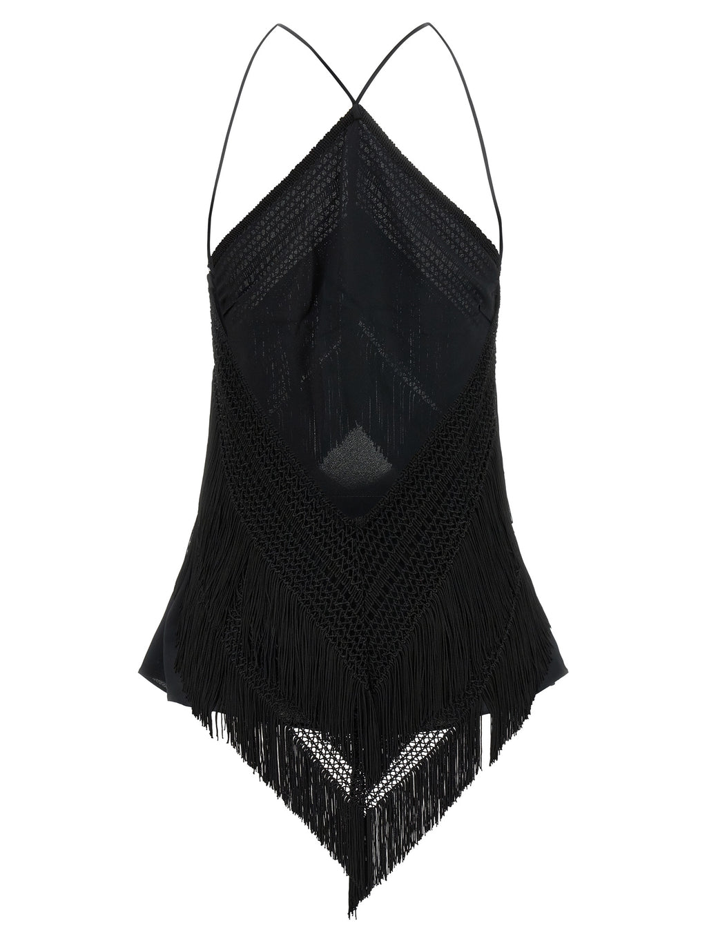 Black Acetate Tank Tops