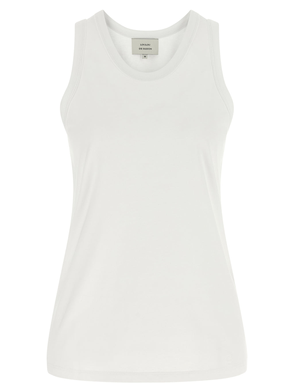 White Cotton Sleeveles T-Shirt