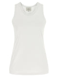 White Cotton Sleeveles T-Shirt