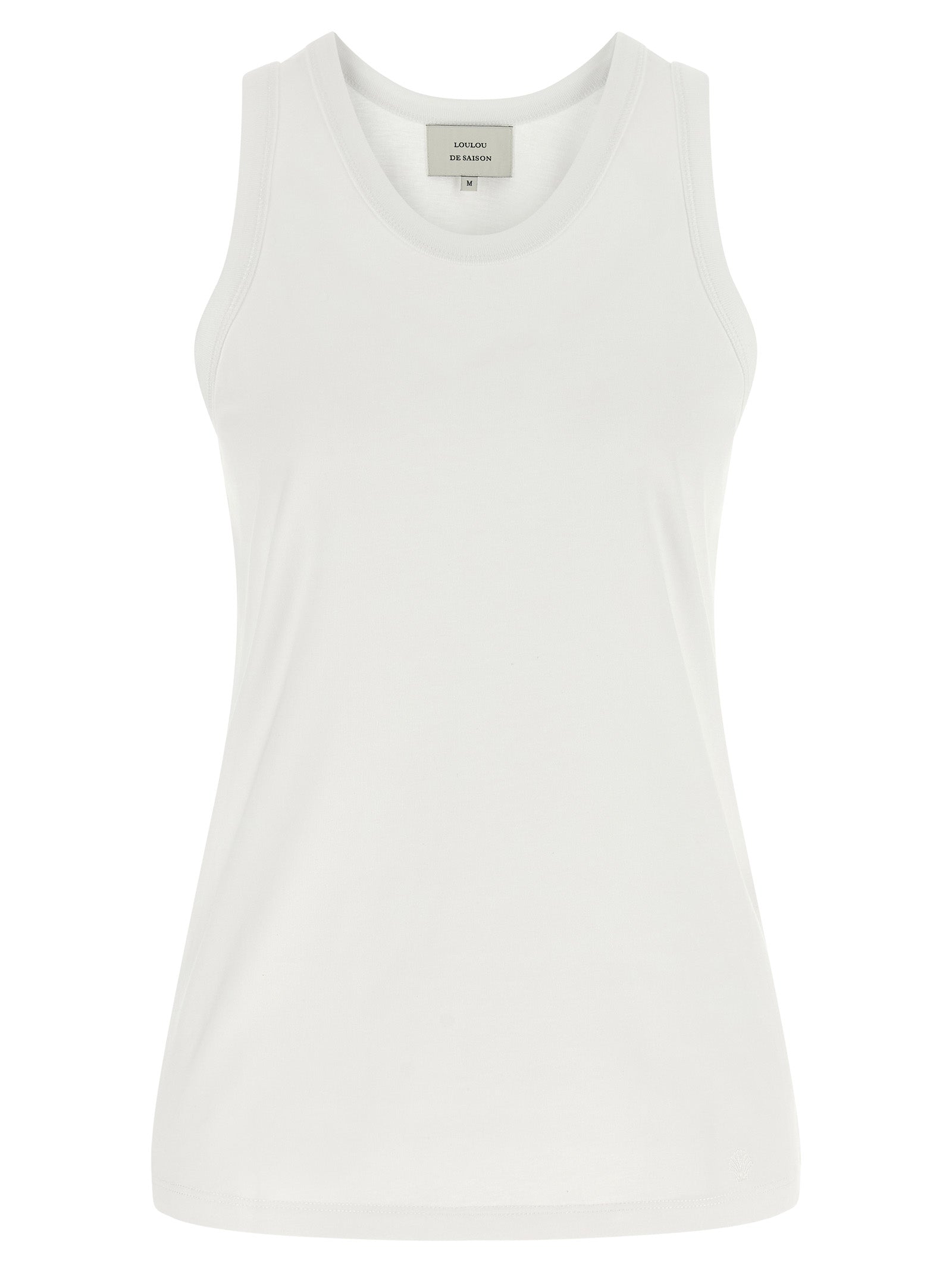 White Cotton Sleeveles T-Shirt