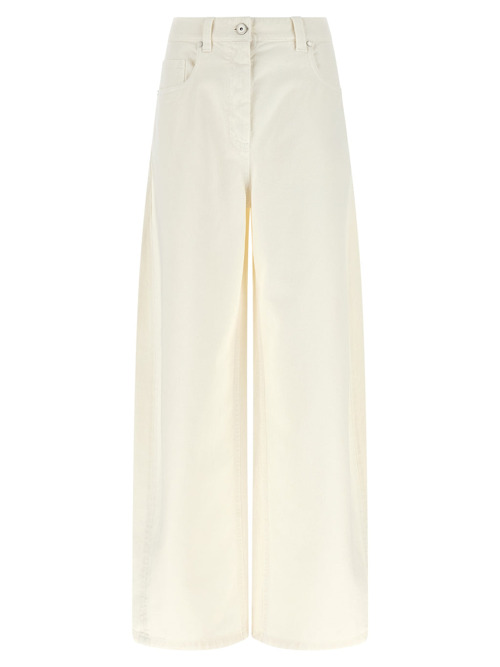 White Cotton Relaxed Fit Jeans