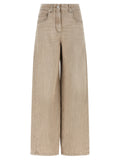 Beige Cotton Jeans Denim
