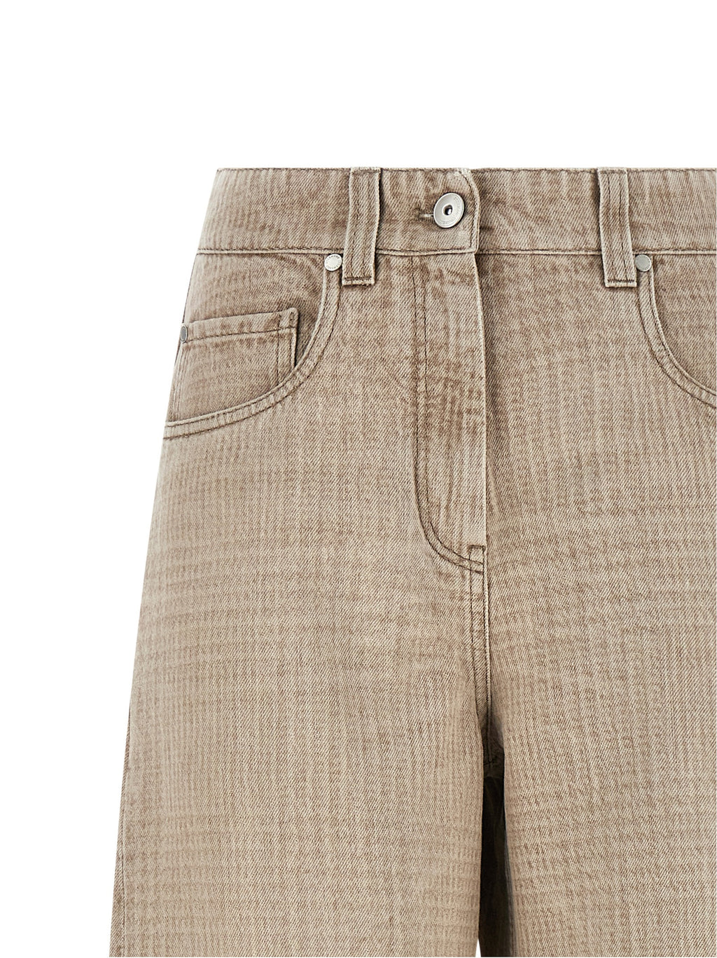 Beige Cotton Jeans Denim