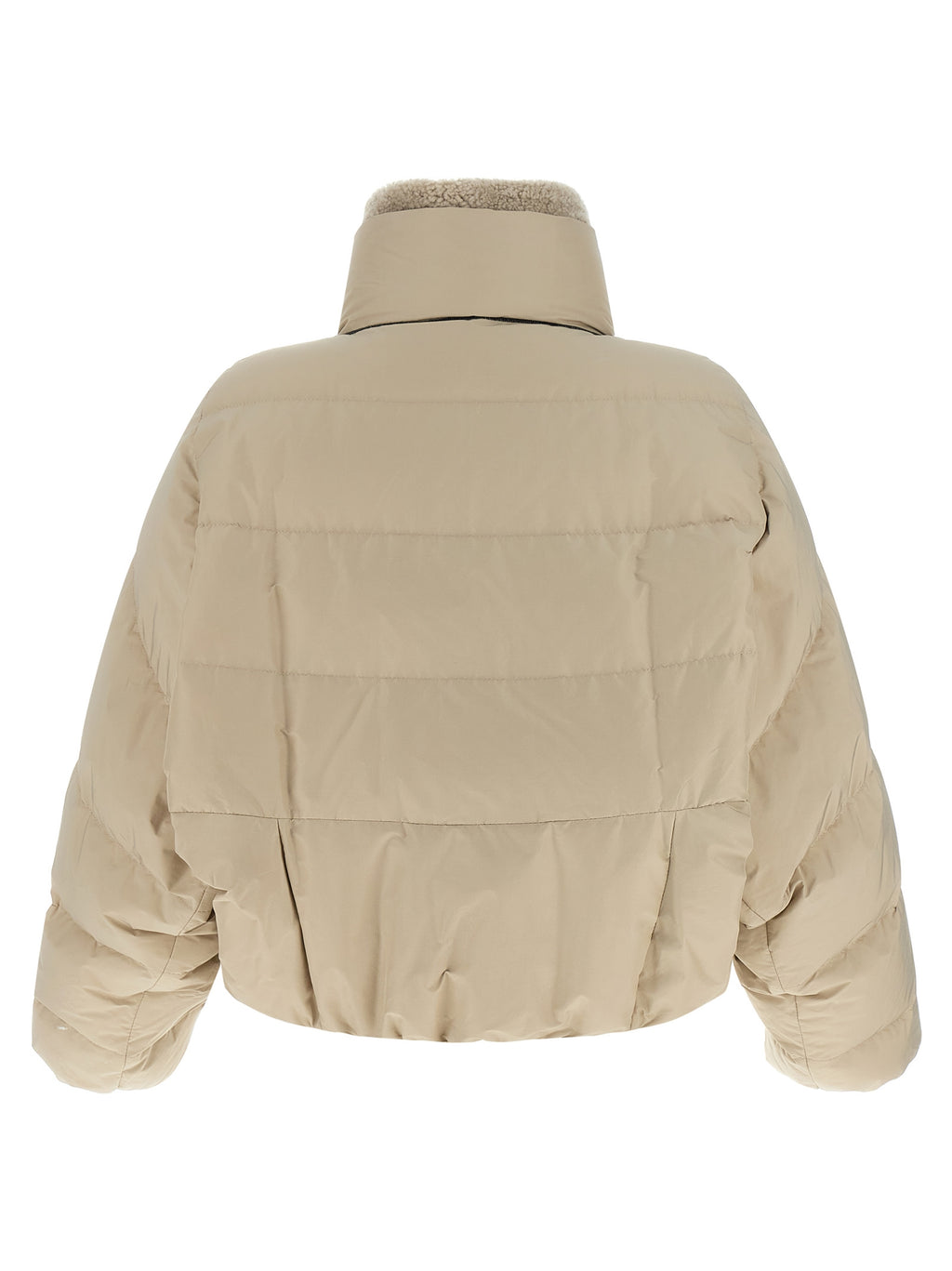 Beige Cotton Full-Length Jacket