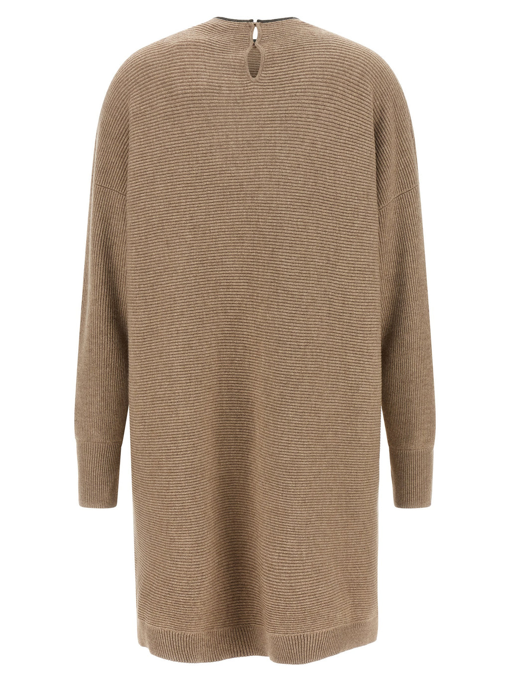 Beige Virgin Wool Short Dress