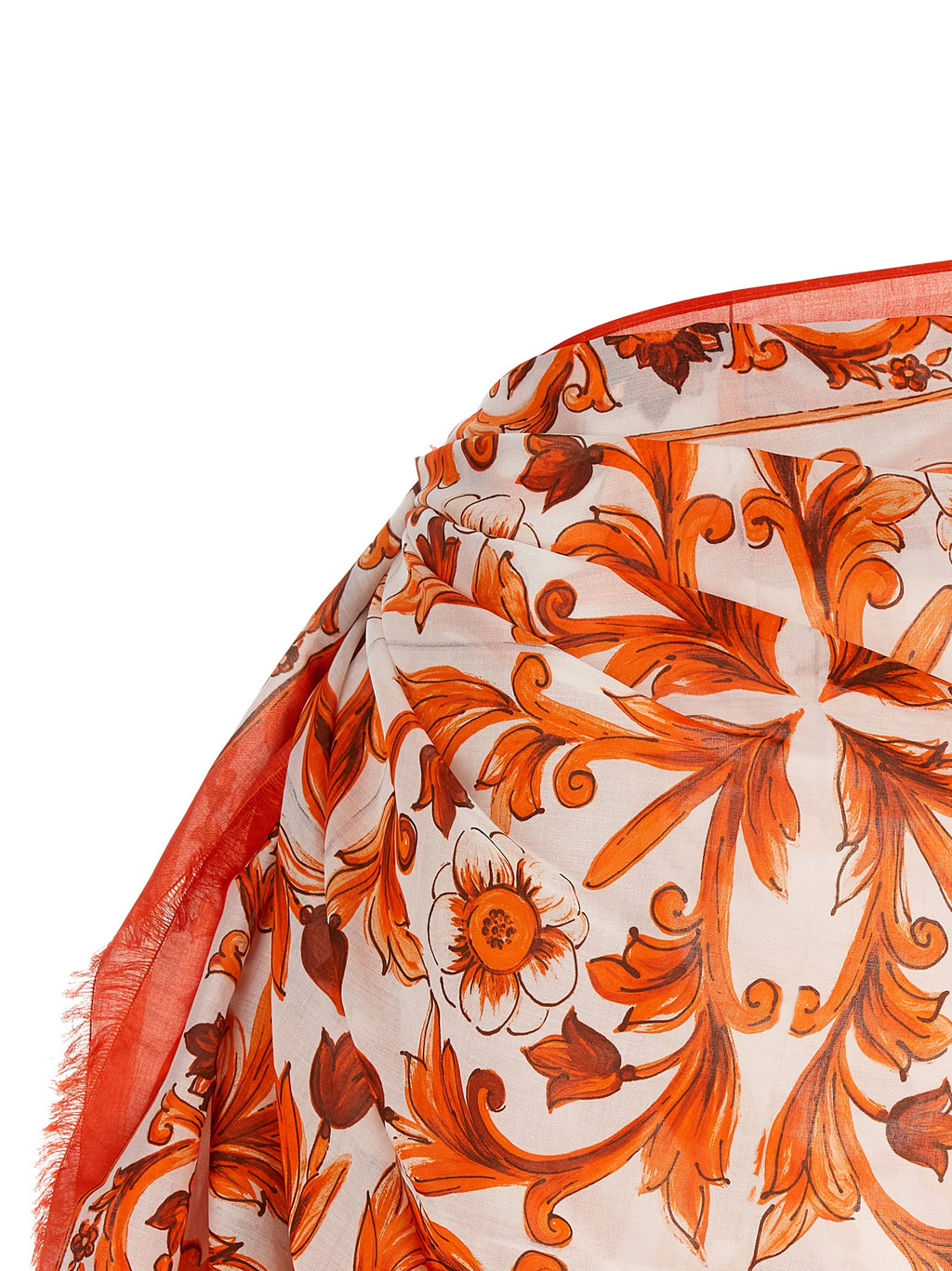 Orange Cotton Long Skirt