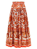 Orange Cotton Mini Skirt