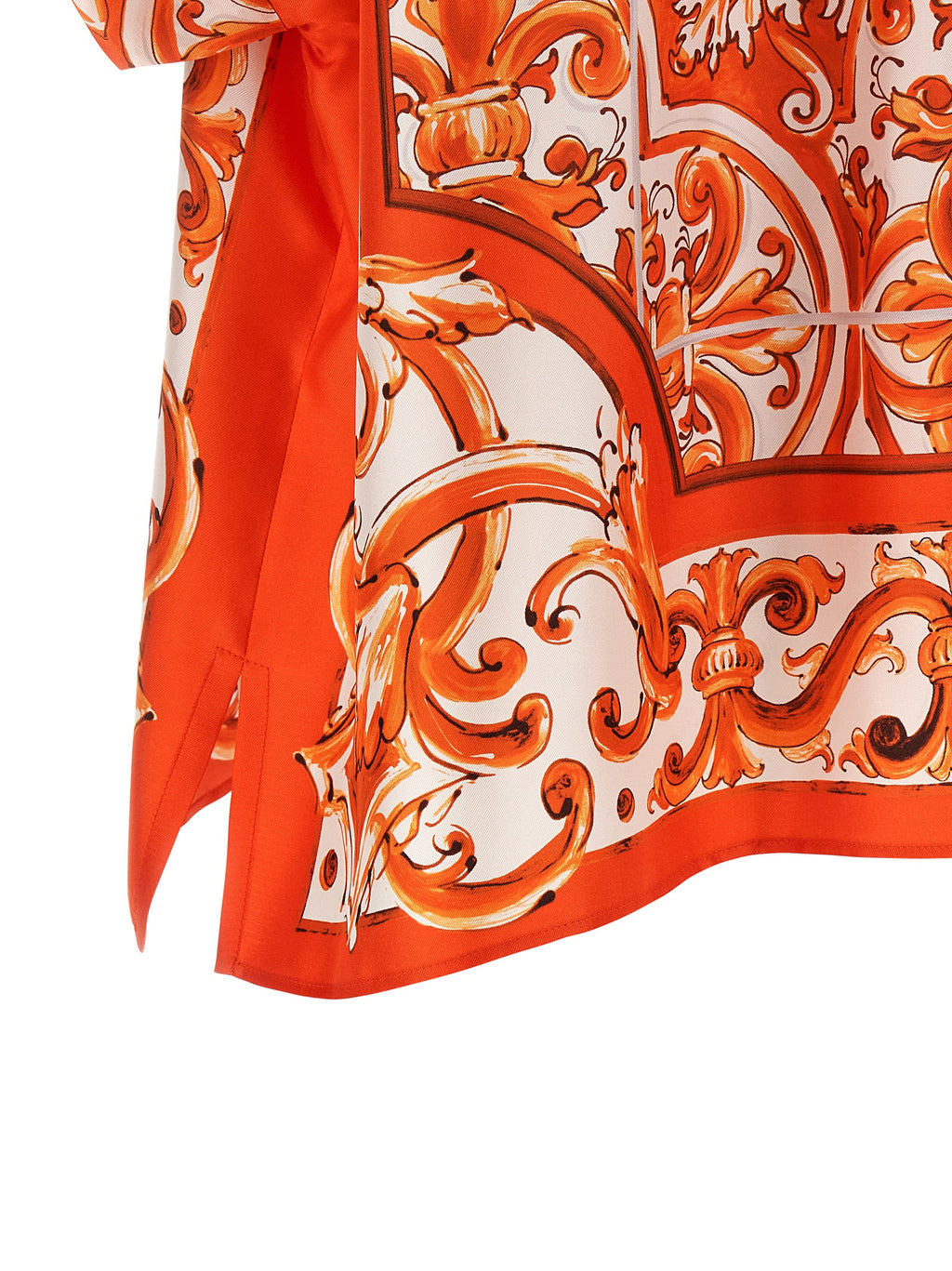 Orange Silk Blouse