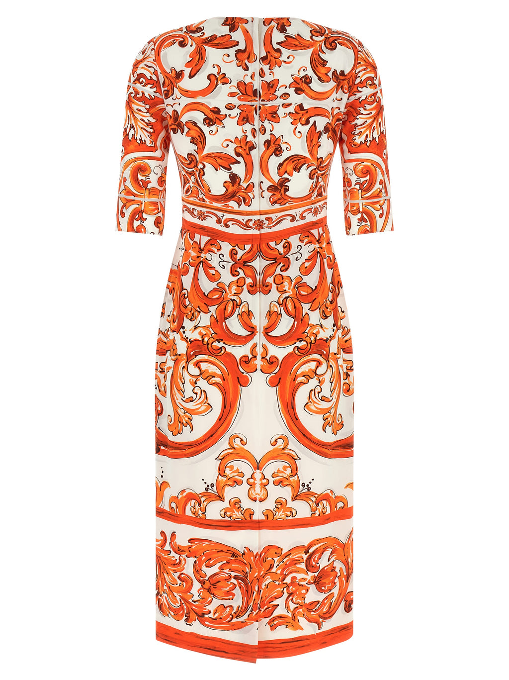 Orange Silk Midi Dress