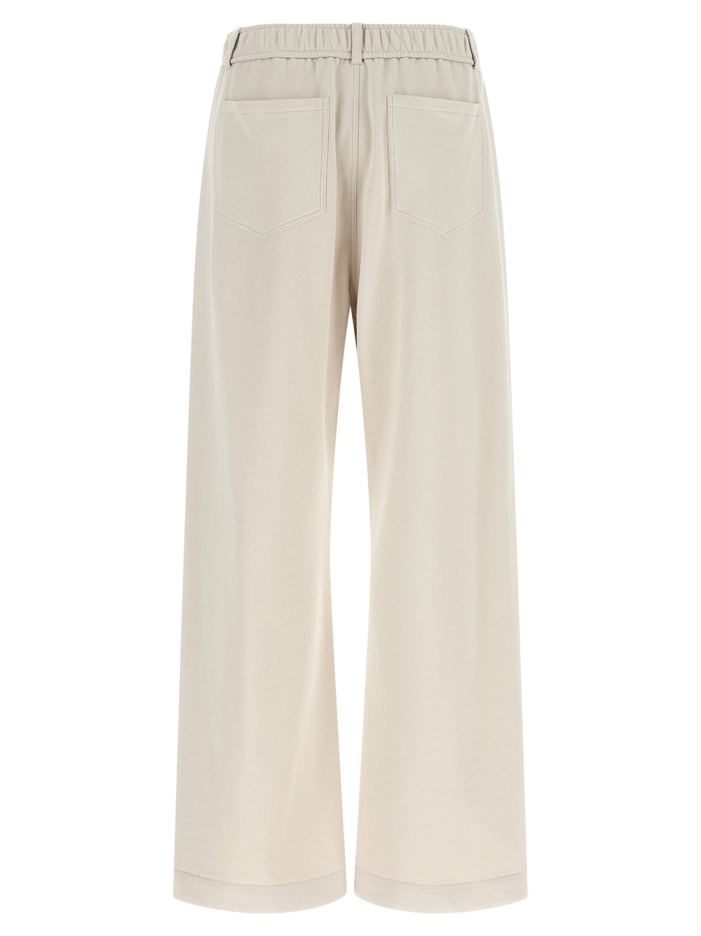 Beige Cotton Athletic Pants
