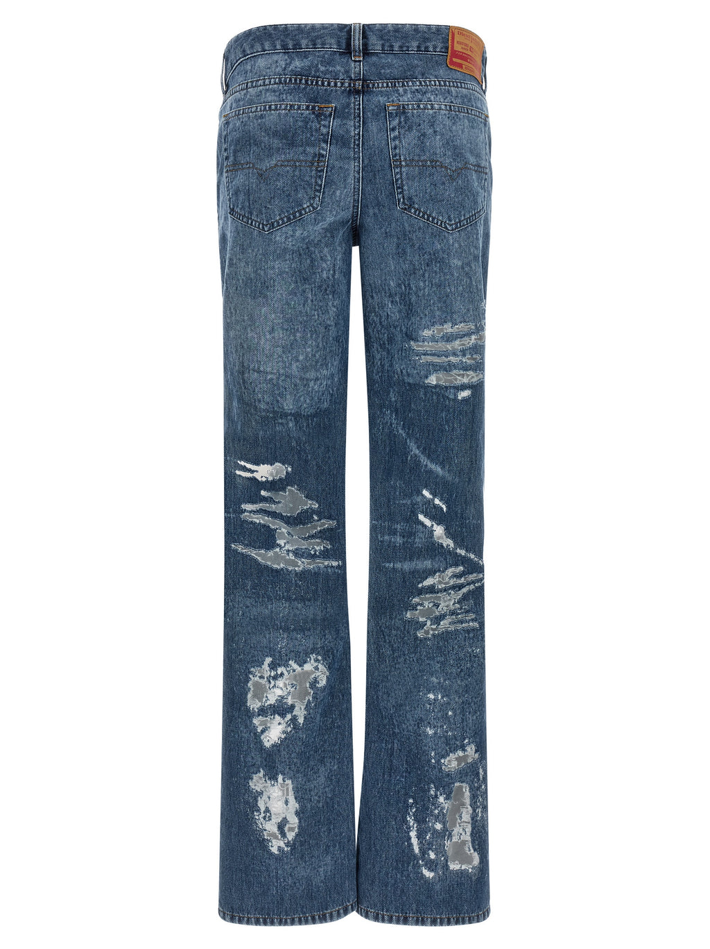 Blue Cotton Flared Jeans
