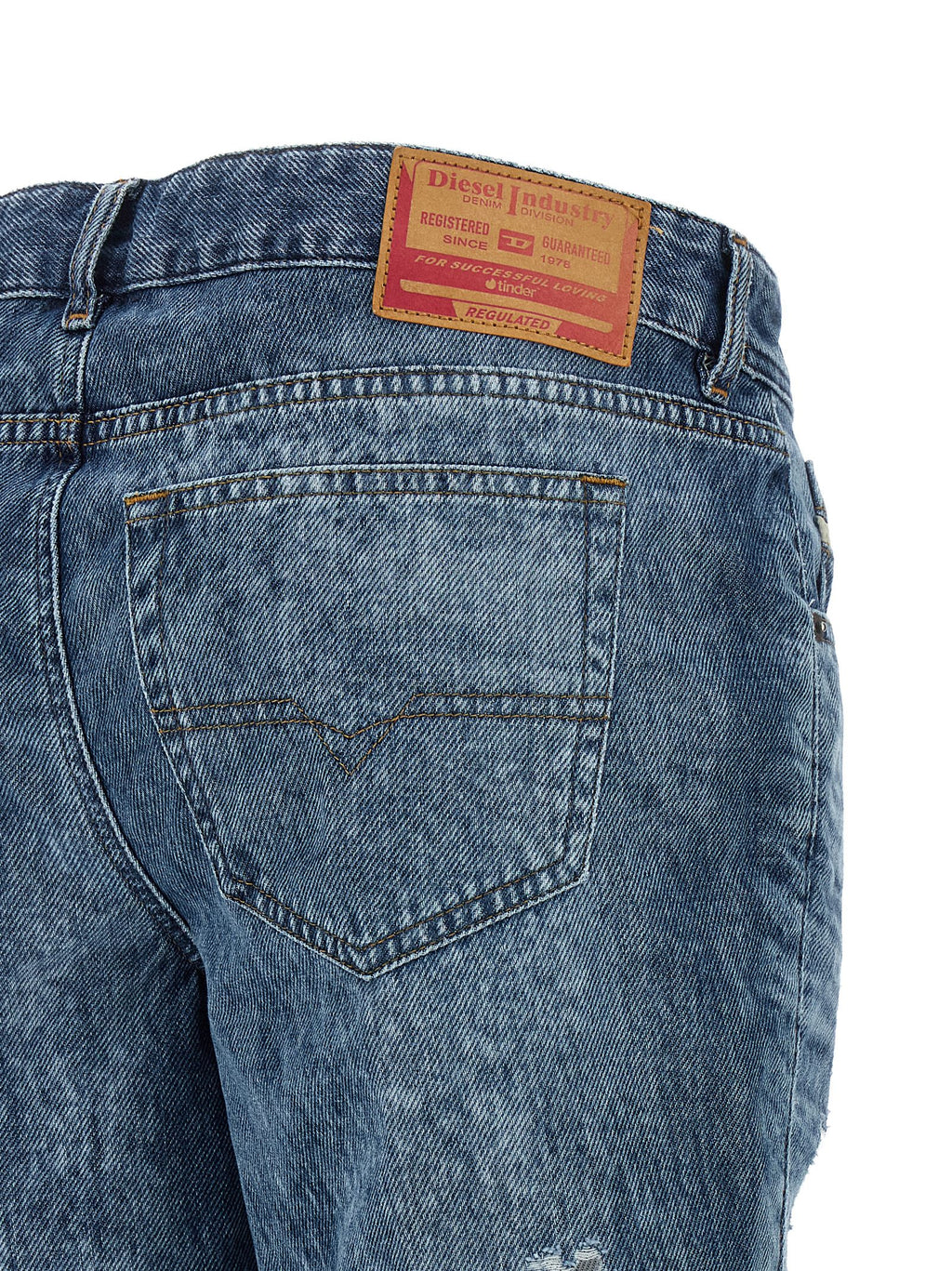 Blue Cotton Flared Jeans
