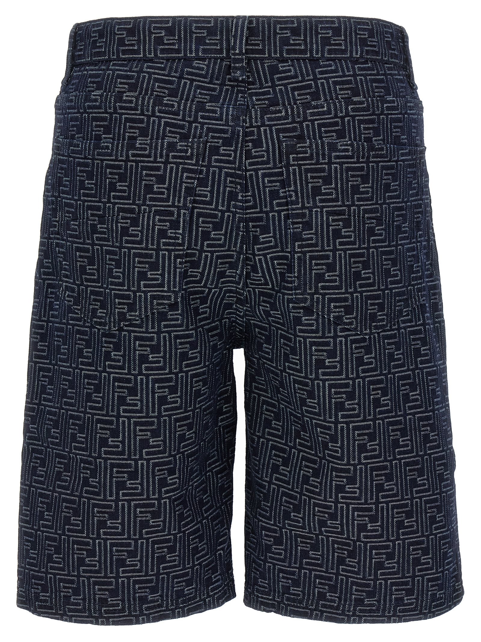 Blue Cotton Bermuda Shorts