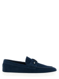 Blue Calfskin Slip-On Loafers