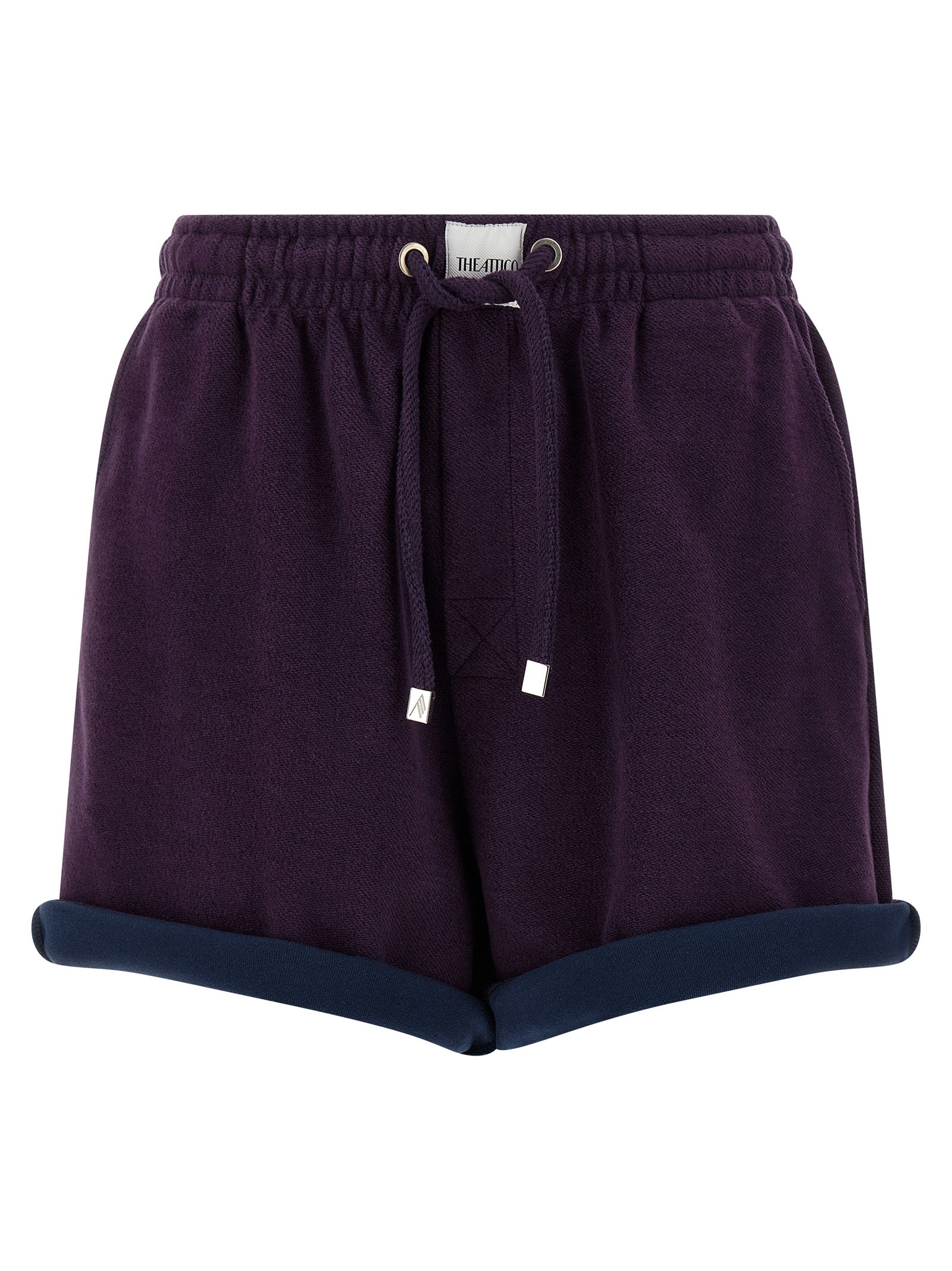 Purple Cotton Bermuda Shorts