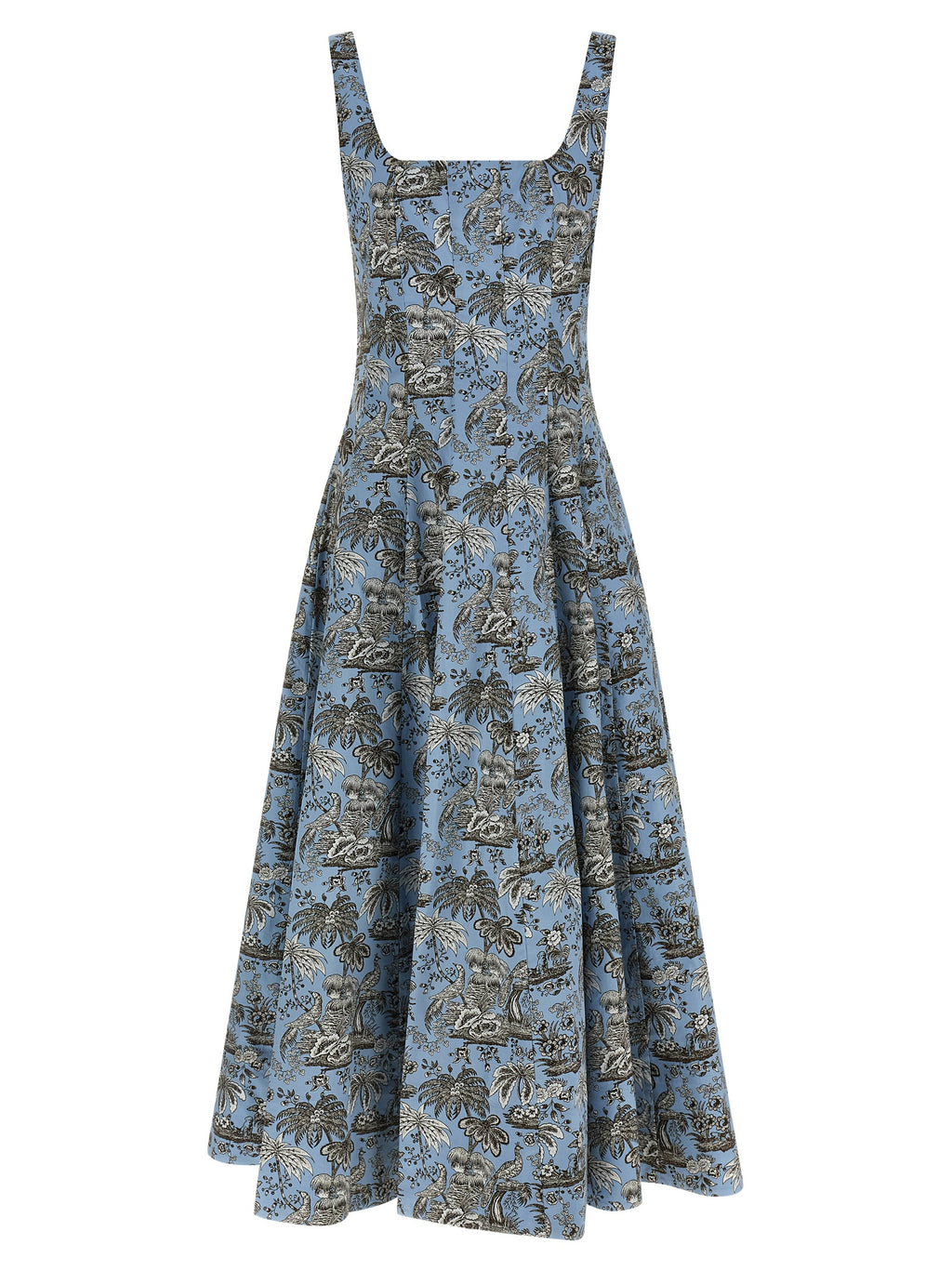 Blue Cotton Midi Dress