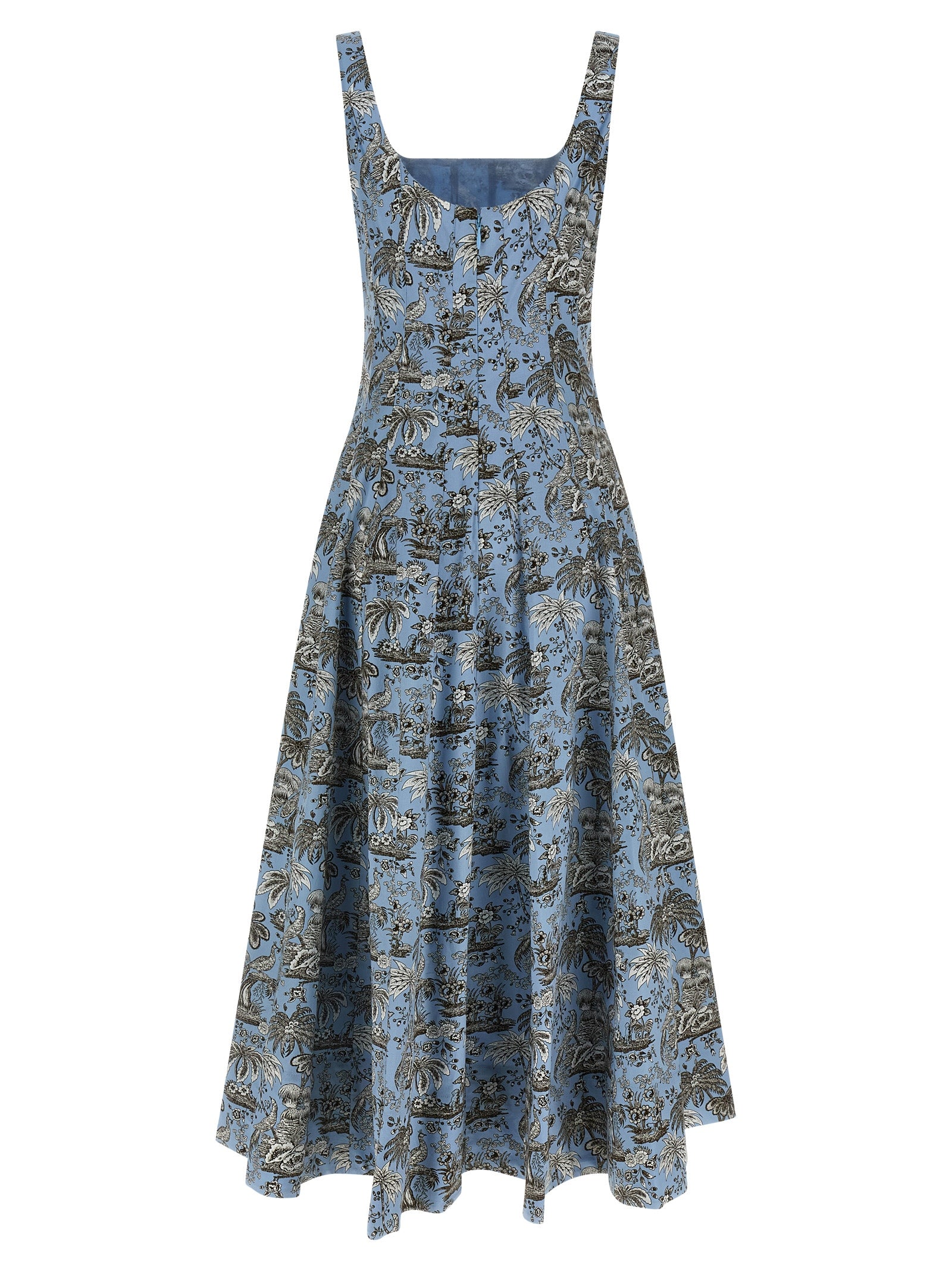 Blue Cotton Midi Dress