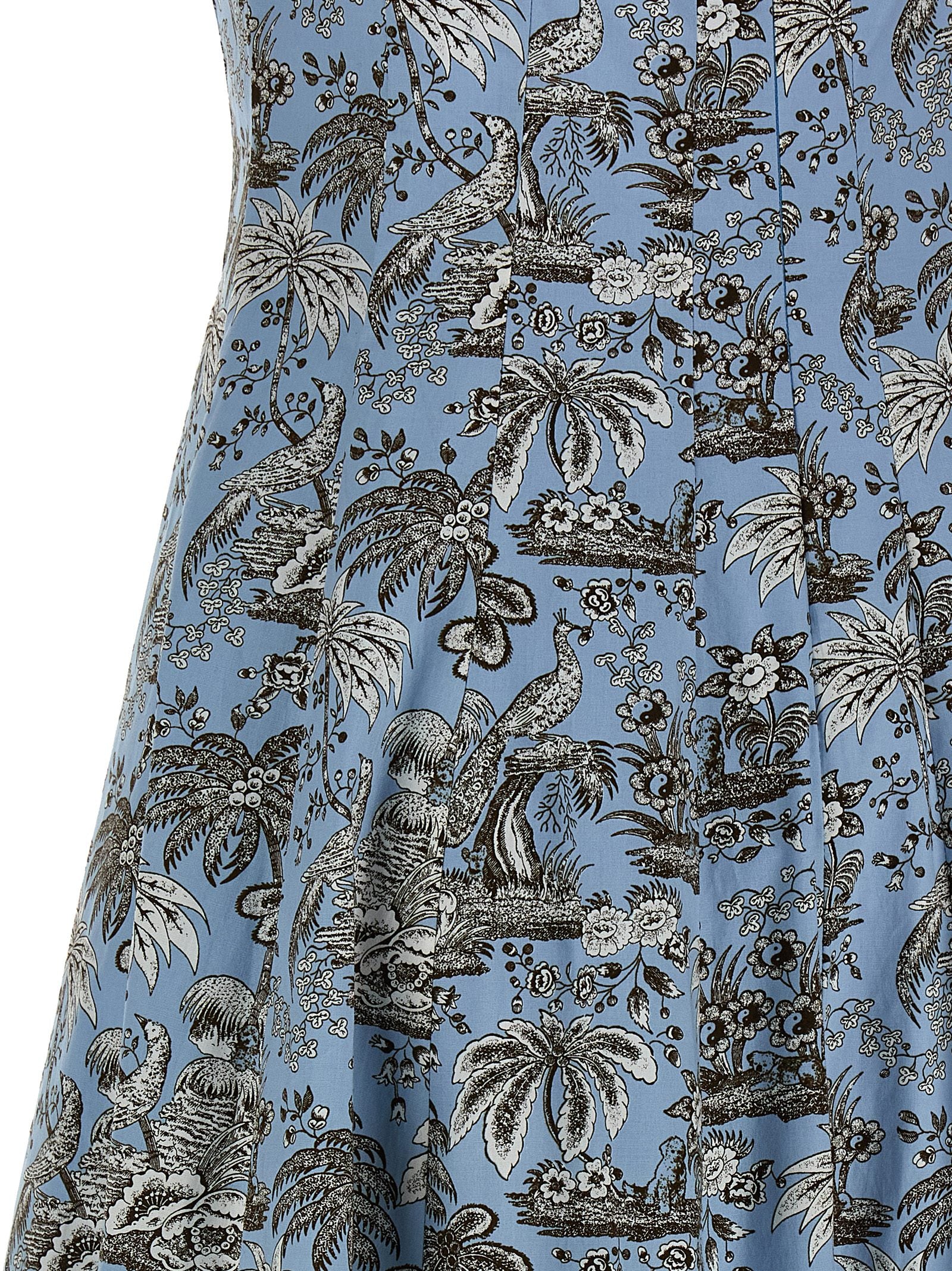 Blue Cotton Midi Dress