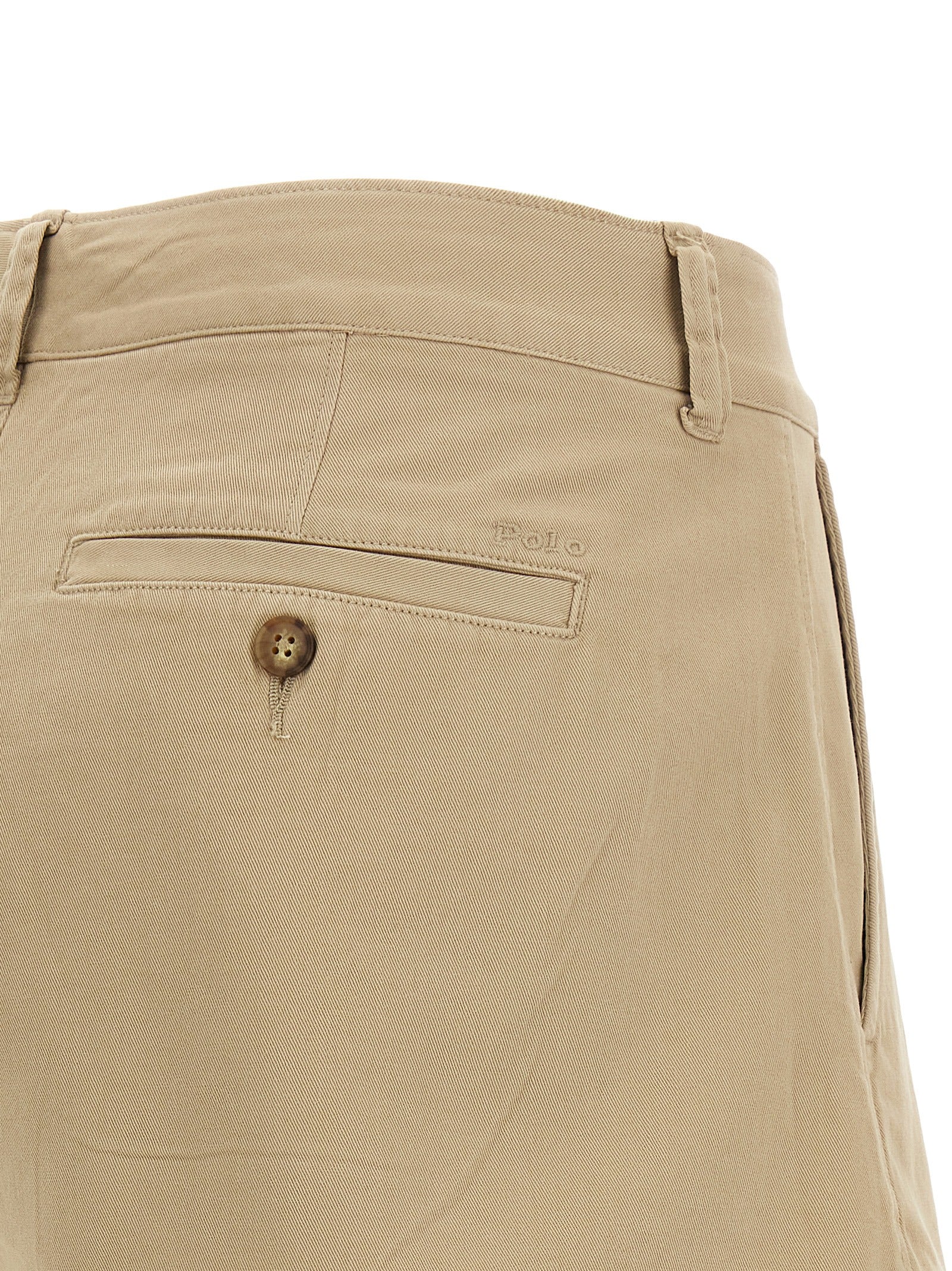Beige Cotton Bermuda Shorts