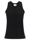Black Cotton Sleeveles T-Shirt