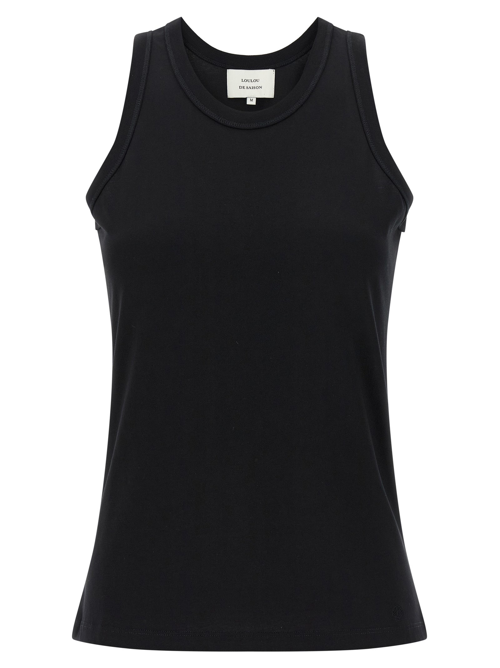 Black Cotton Sleeveles T-Shirt