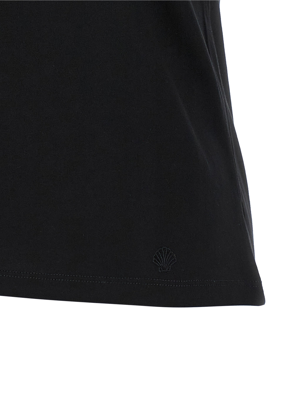 Black Cotton Sleeveles T-Shirt