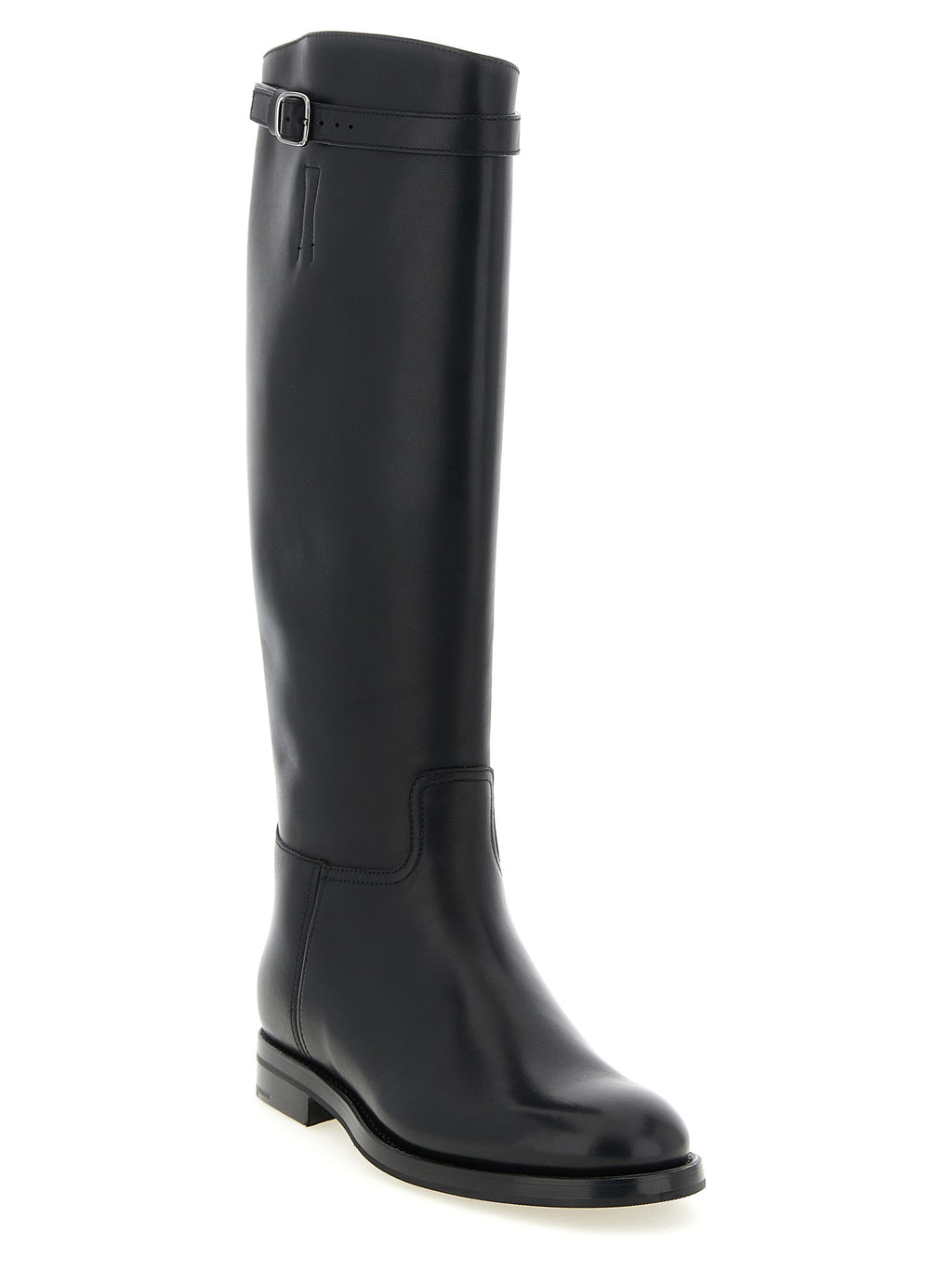 Black Calfskin Over The Knee