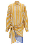 Bicolor Cotton Short Dress