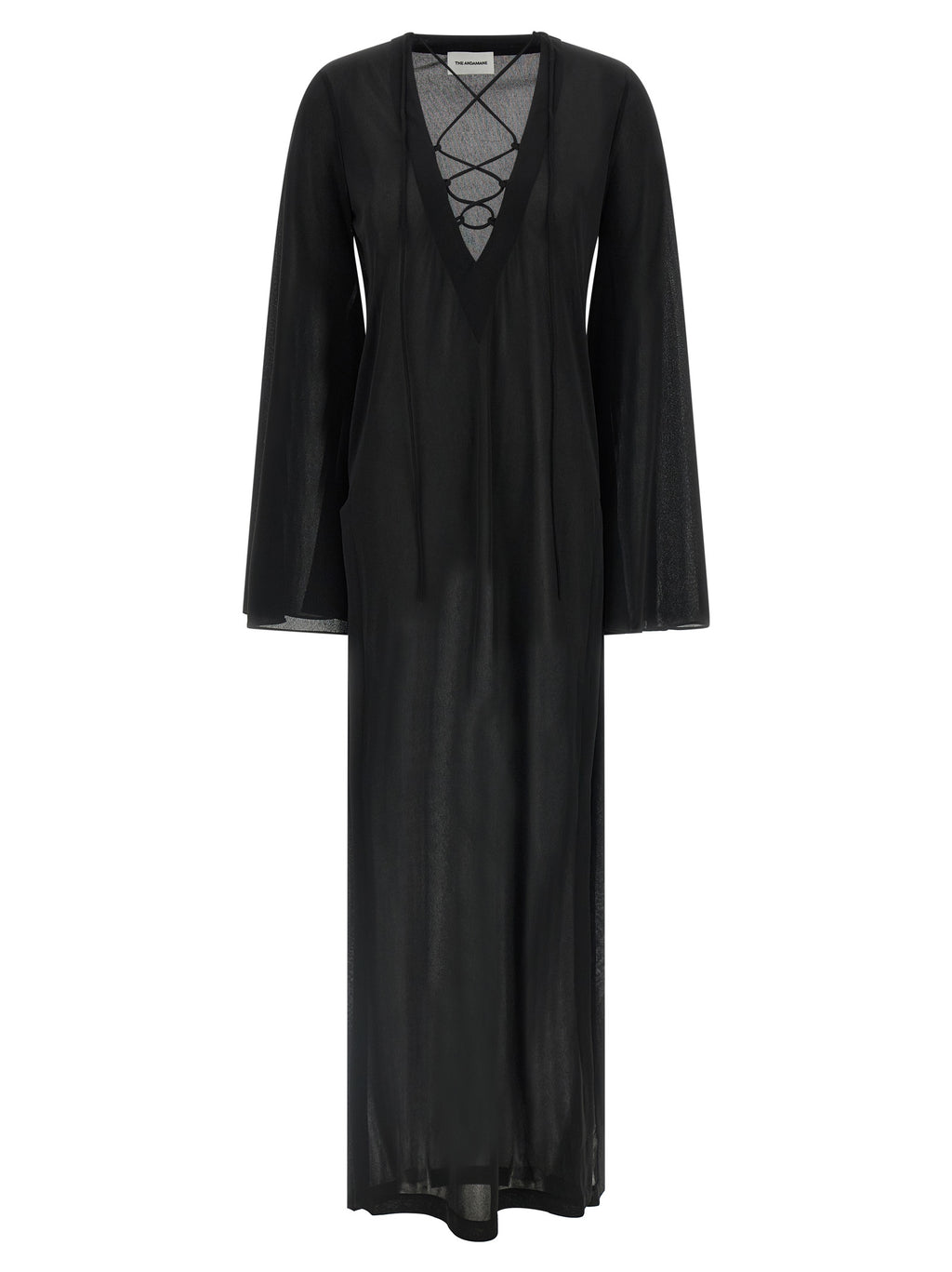 Black Polyester Long Dress