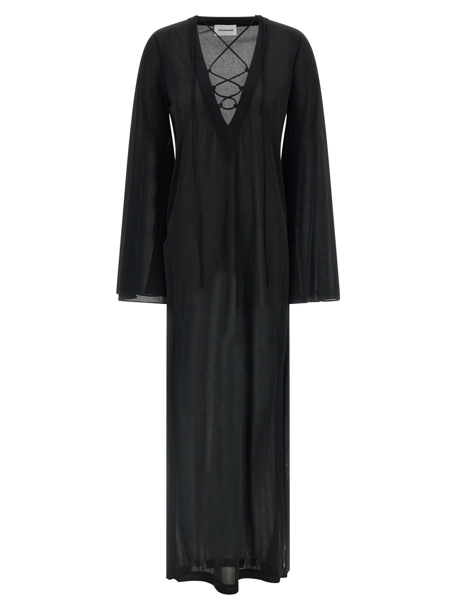 Black Polyester Long Dress