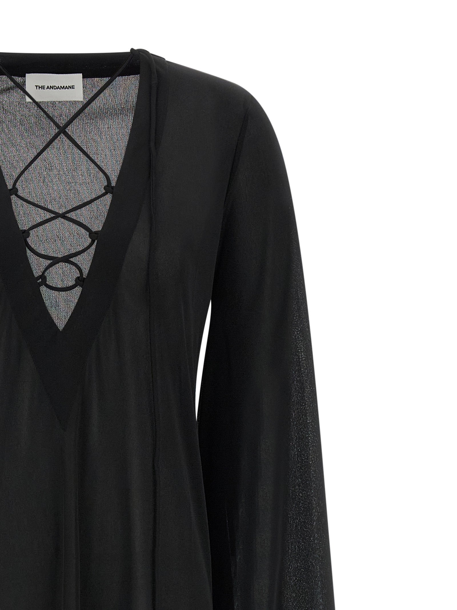 Black Polyester Long Dress
