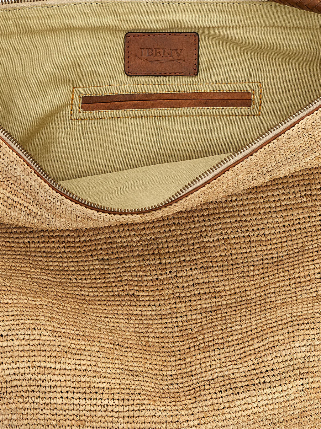 Beige Raffia Shoulder Bag