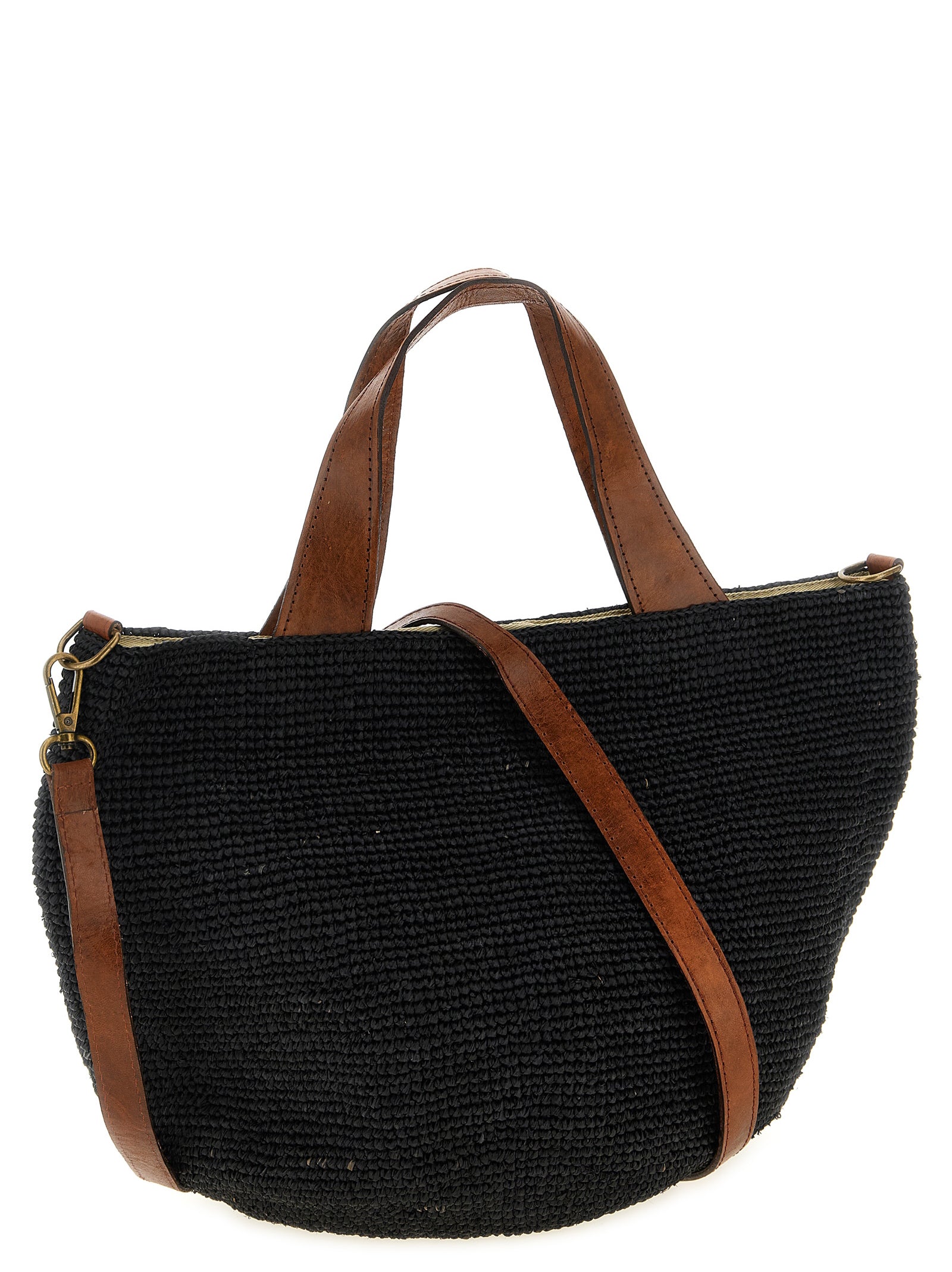Black Raffia Handbag