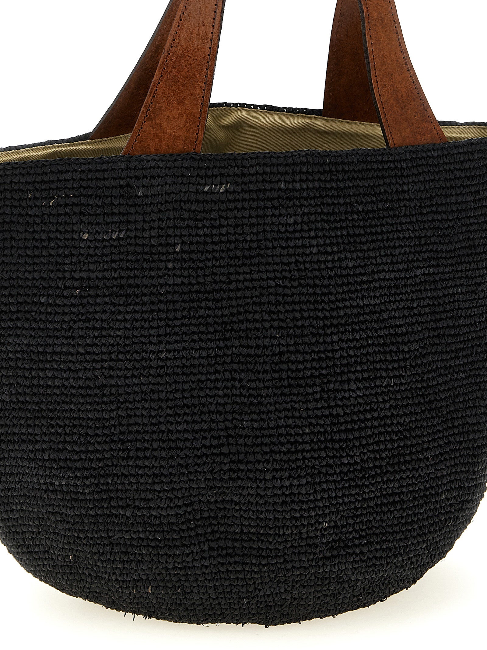 Black Raffia Handbag