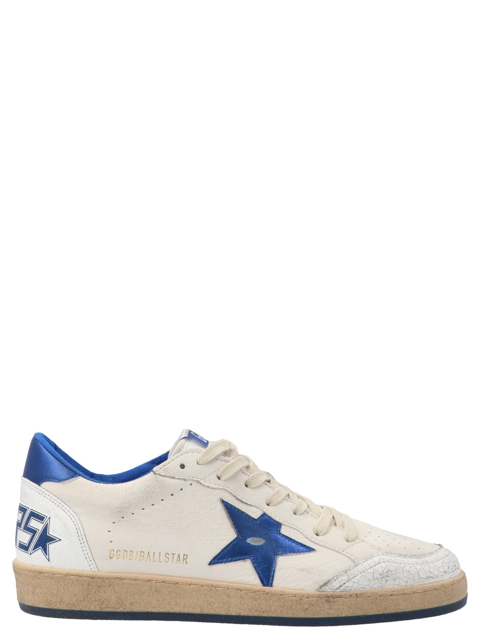 Blue Leather Low Top Sneakers