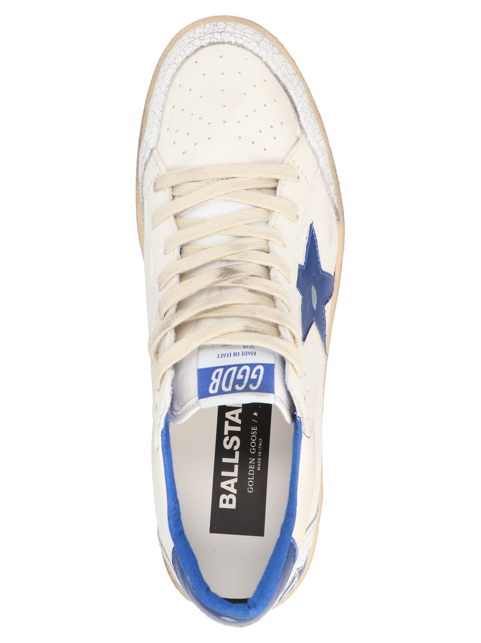 Blue Leather Low Top Sneakers