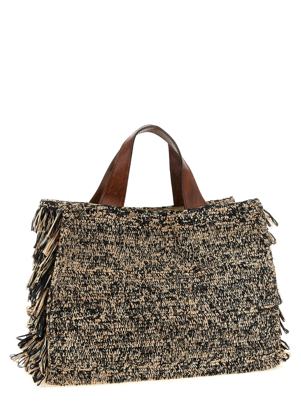 Bicolor Raffia Handbag