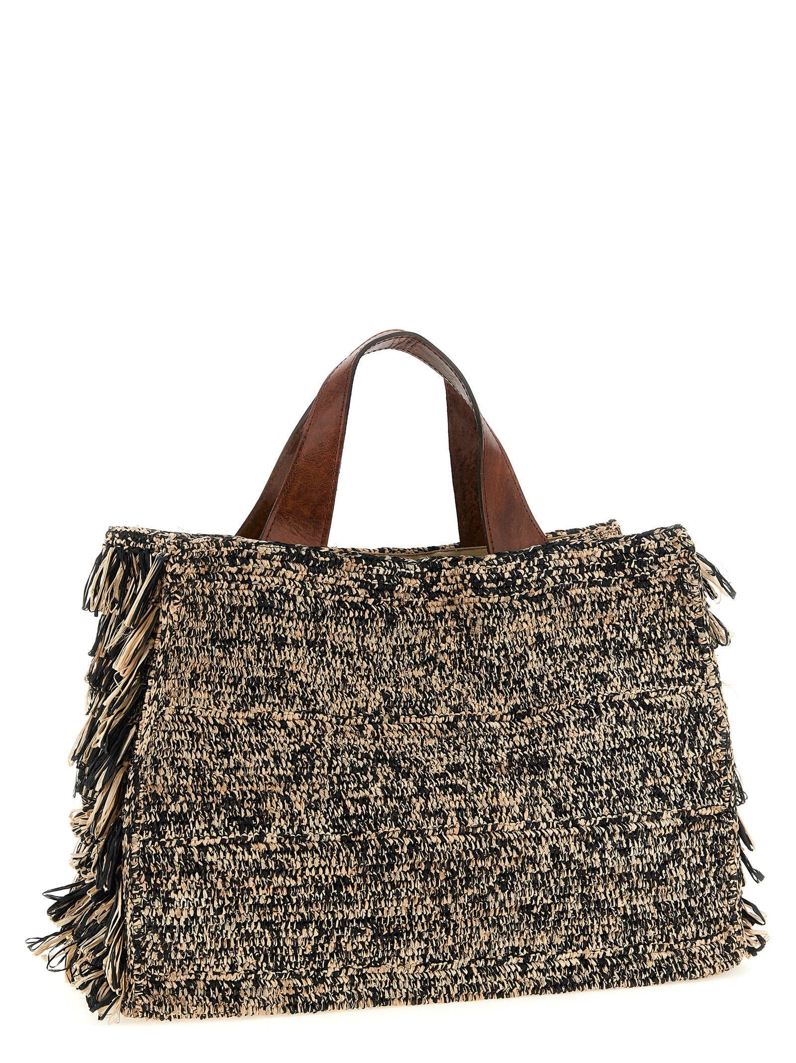 Bicolor Raffia Handbag