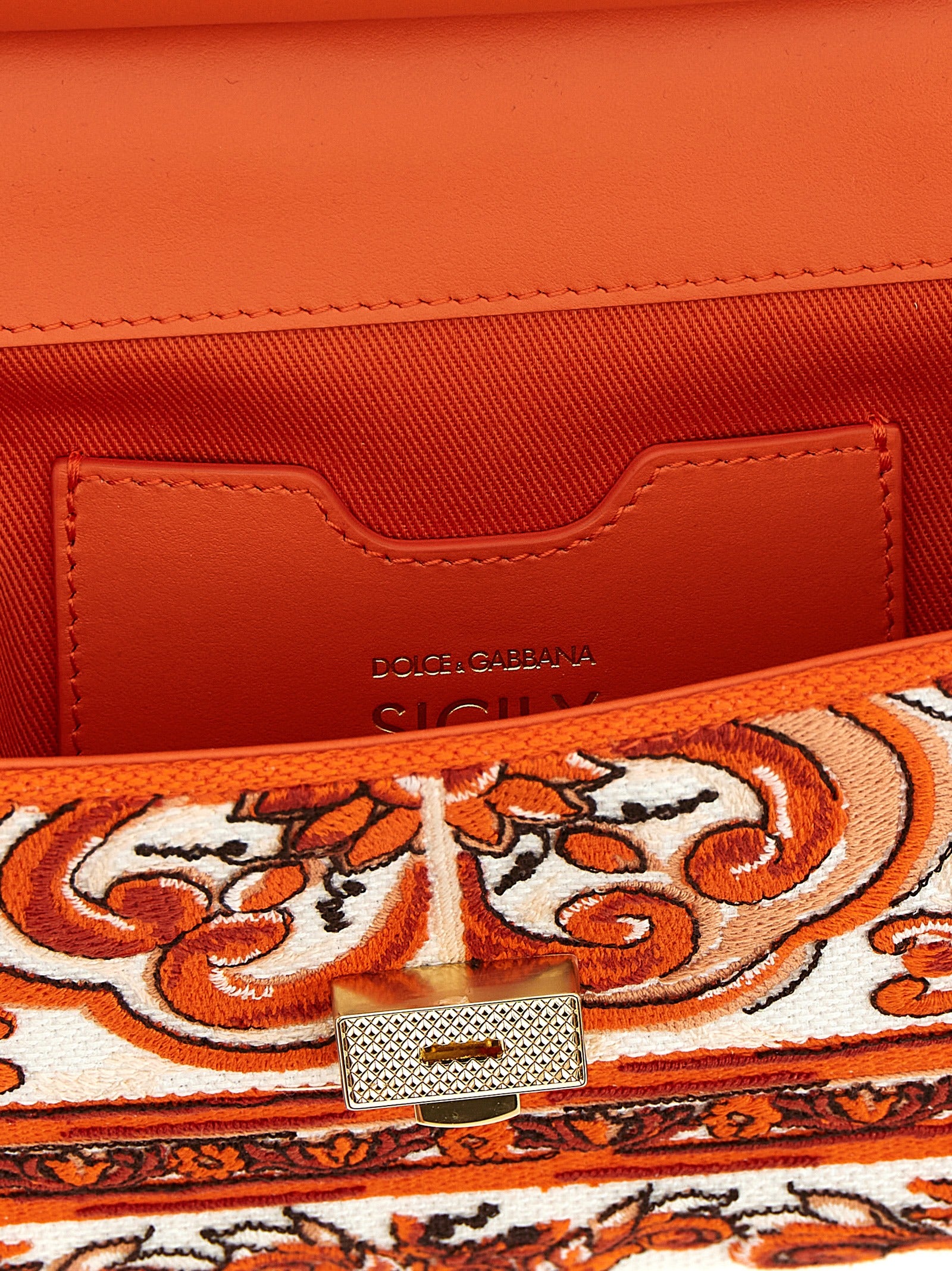 Orange Cotton Handbag
