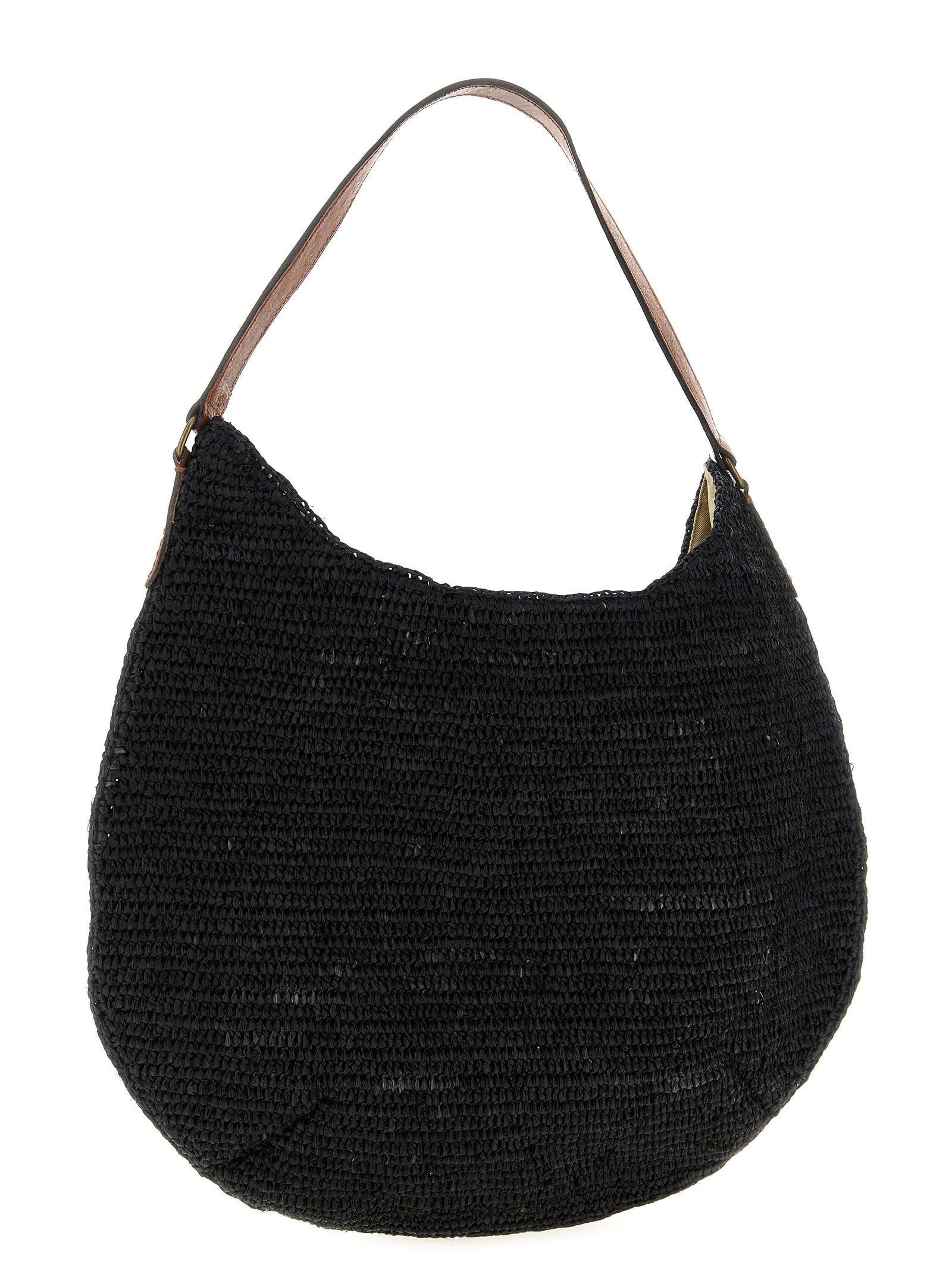 Black Raffia Shoulder Bag