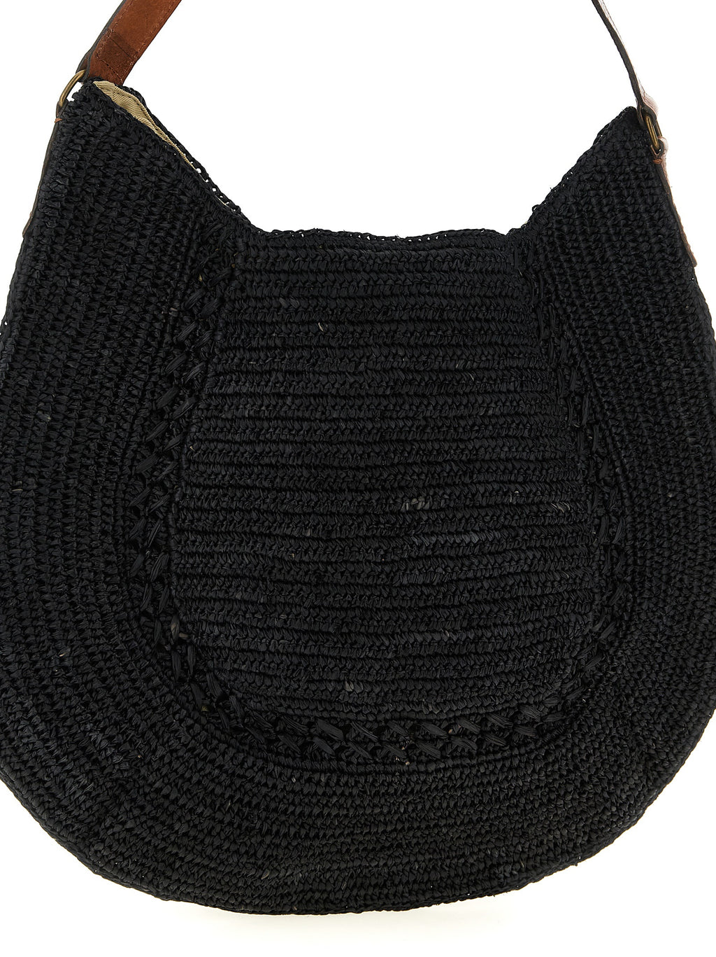 Black Raffia Shoulder Bag