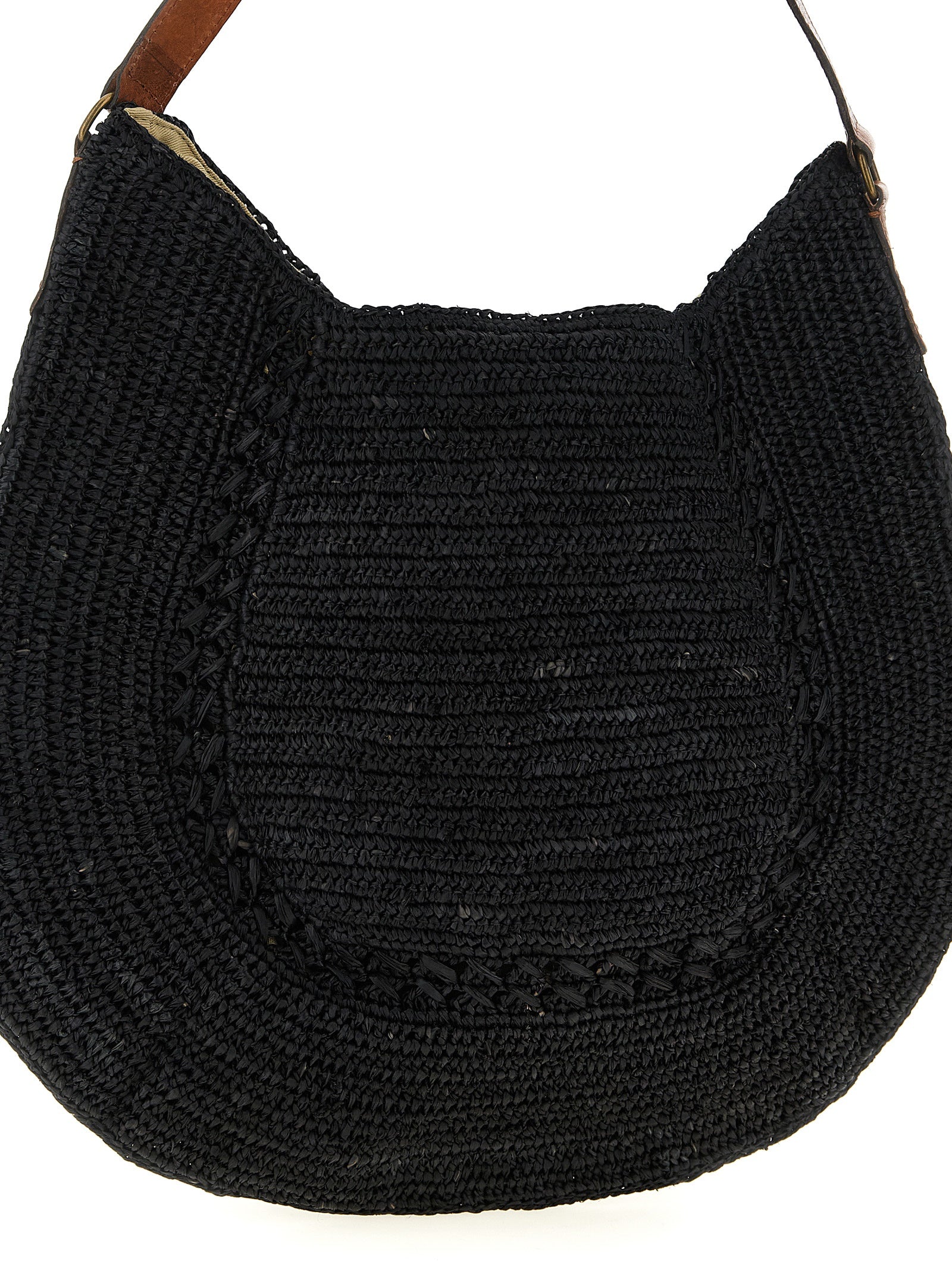 Black Raffia Shoulder Bag