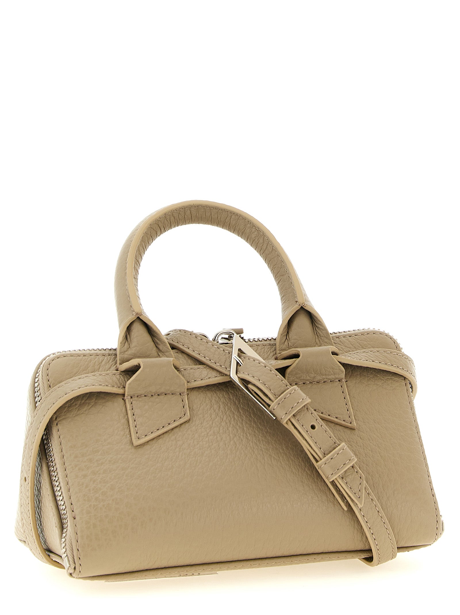 Beige Bovine Leather Handbag