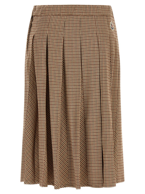 Beige Viscose Midi Skirt