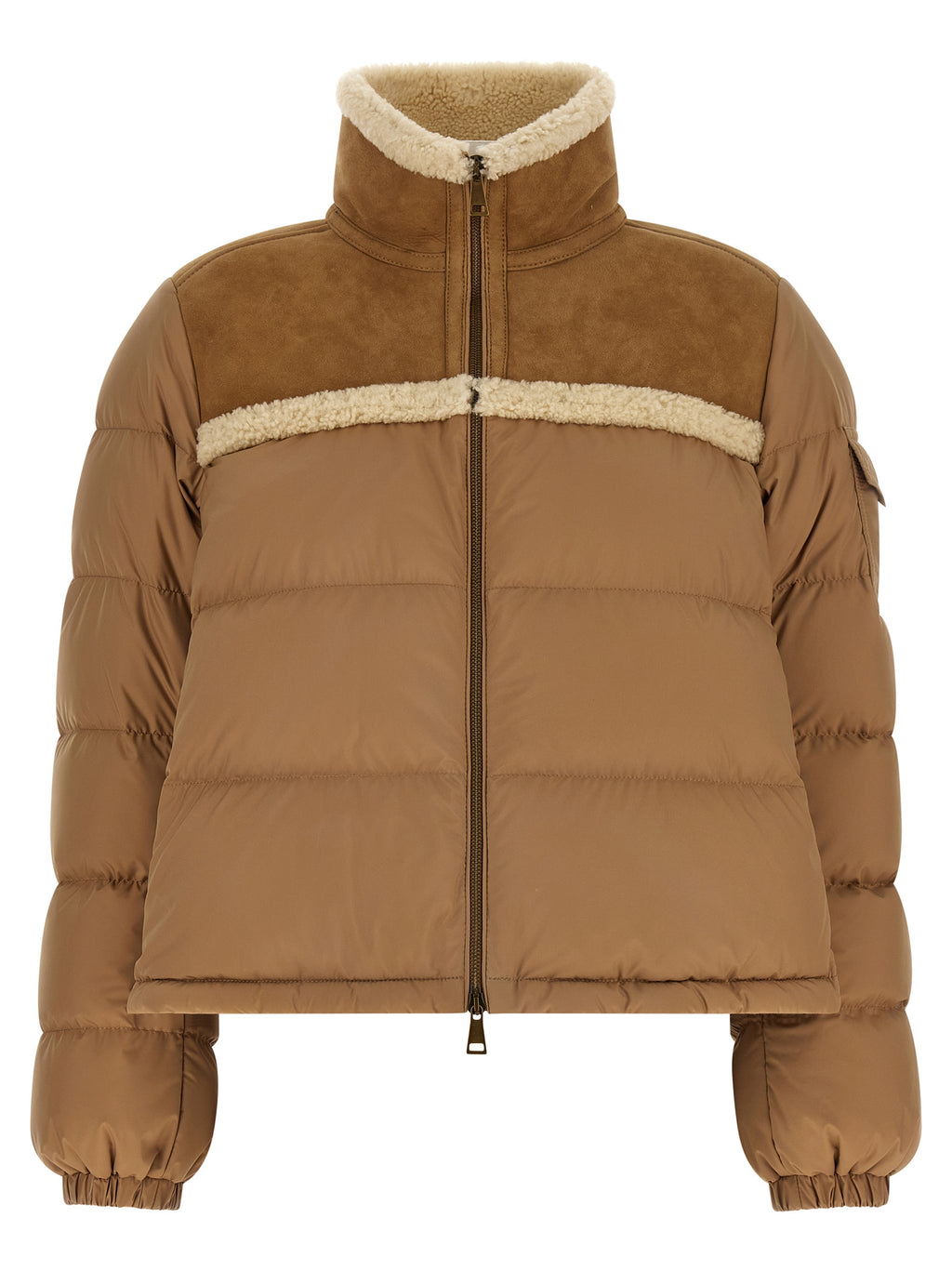 Beige Polyester Full-Length Jacket